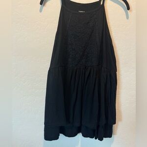 Torrid Black Peplum Tank with Lace - 1